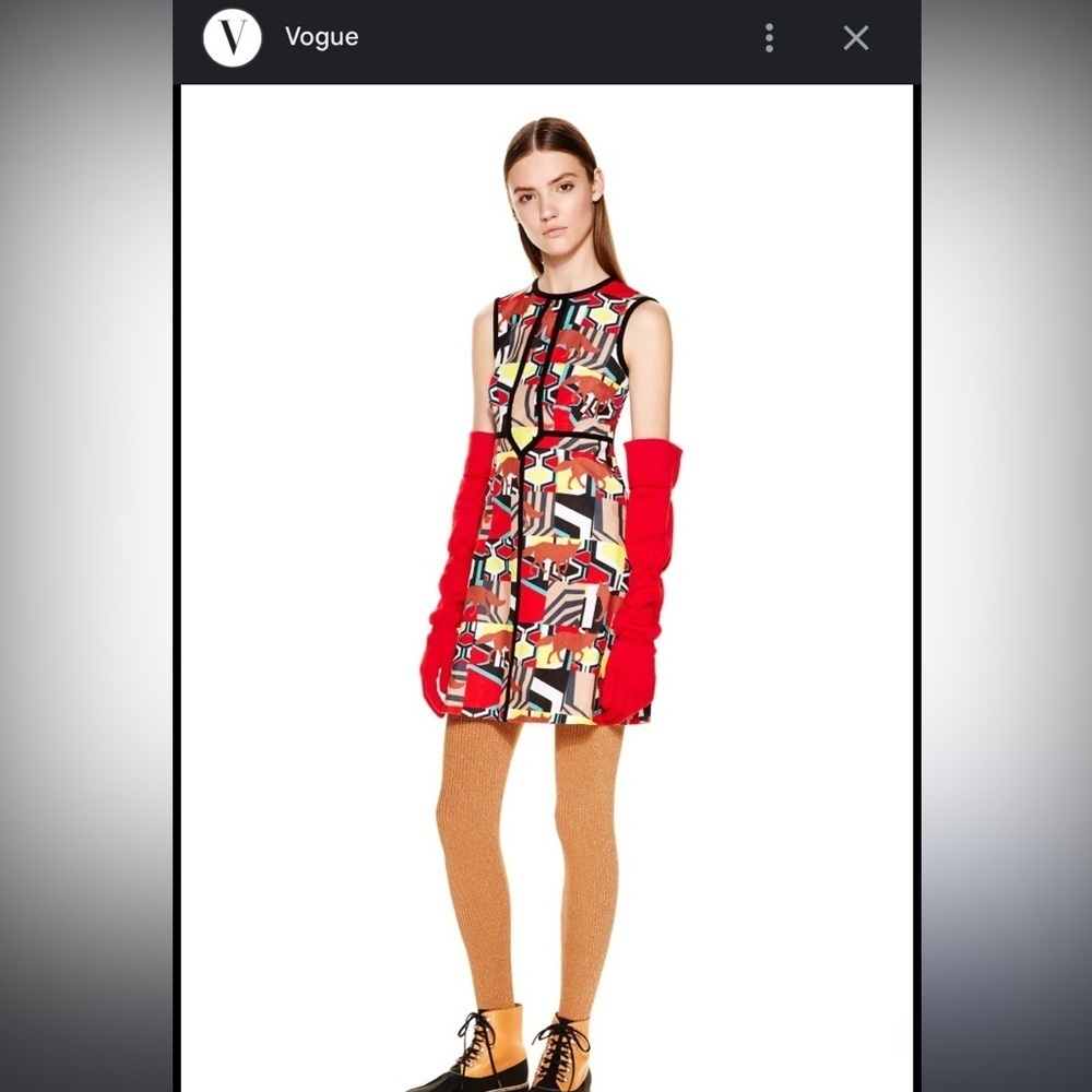 Missoni Pre-Fall 2015 fox print mod dress 6 RARE $650